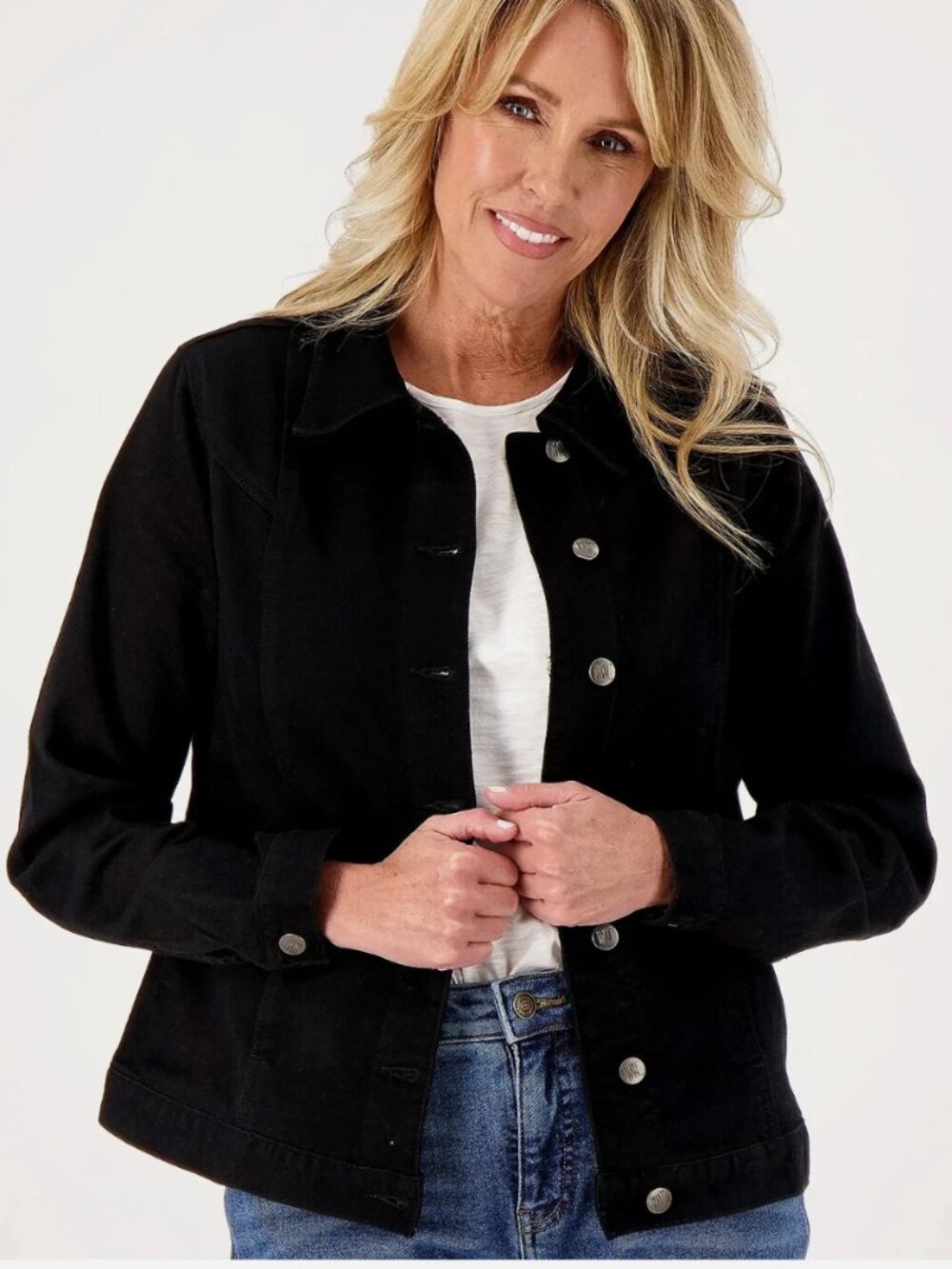 Women With Control My Wonder Denim Jacket - Black (M) a570444 -